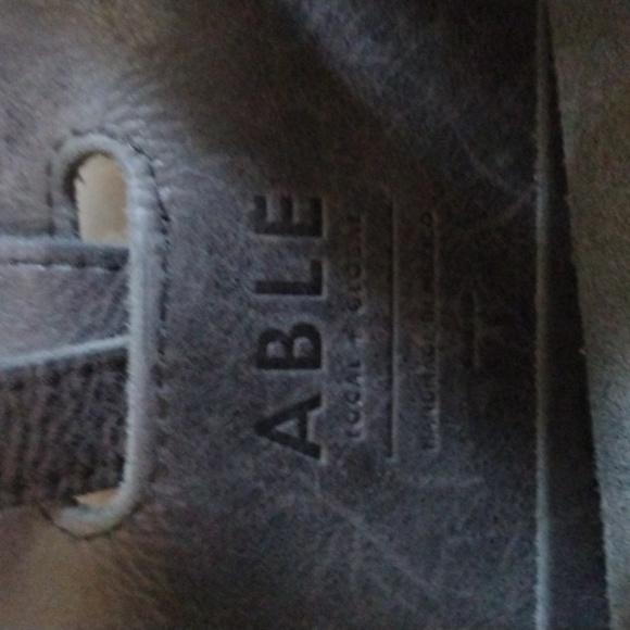 Able Black Leather Tote Bag Backpack Purse - Picture 2 of 9